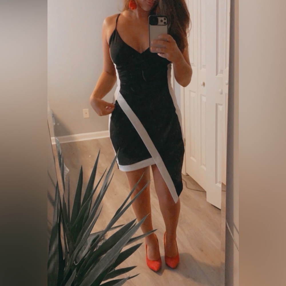 Almost Famous Black and Gray Mini Dress